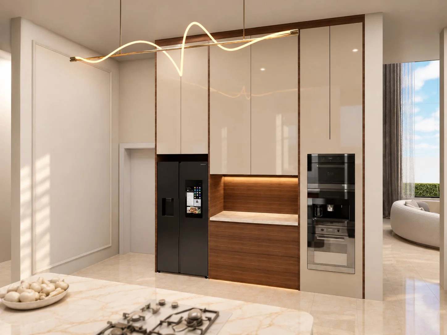 Villa kitchen joinery and integrated appliances